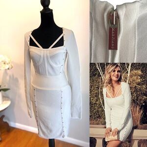 Guess by Marciano Sudded Long Sleeve Bandage Dress size M